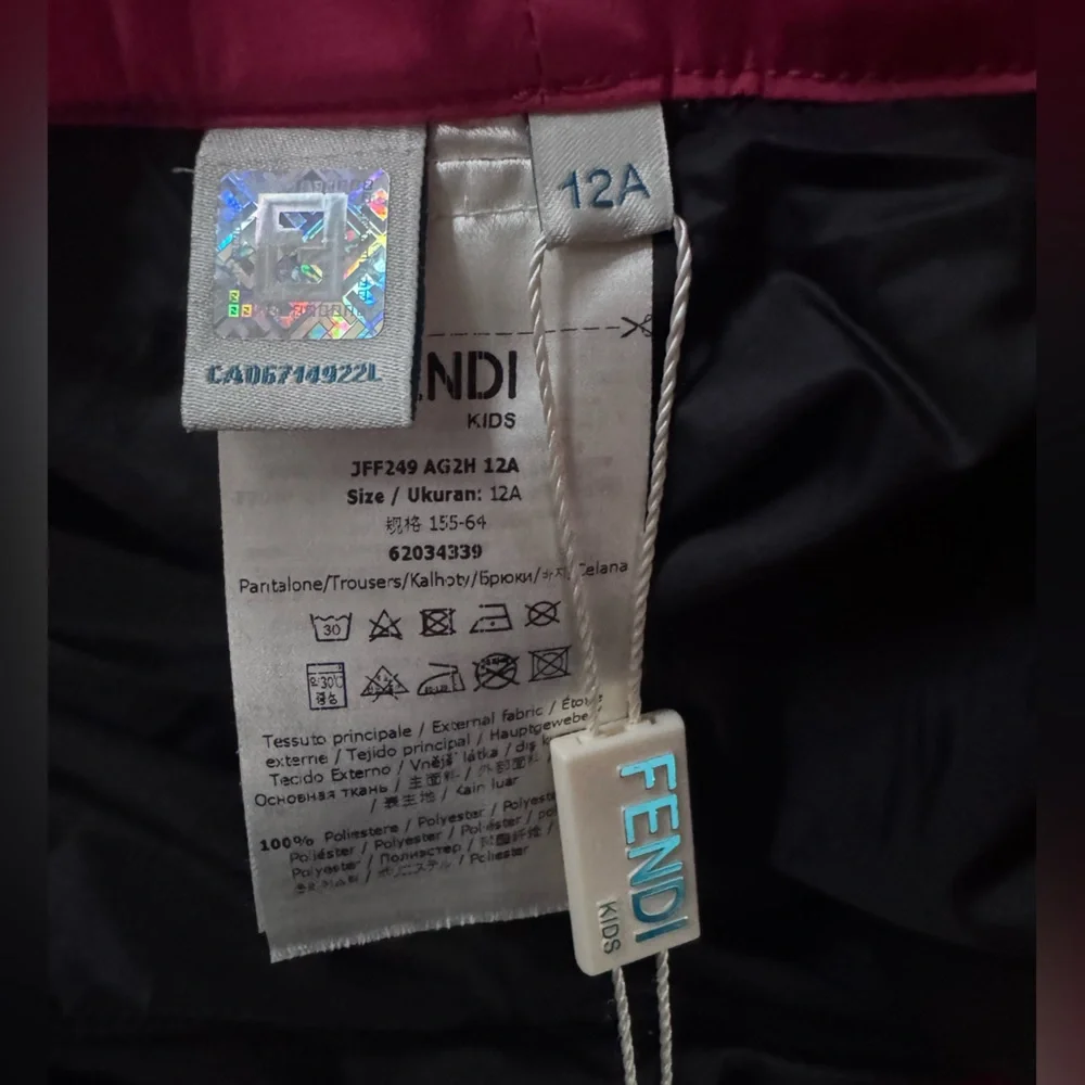 Fendi Kids Pink Sweatpants with Logo Trim